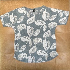J.Crew Metallic Leaf-Print Tee, Size L